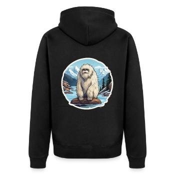 Yeti - Unisex Premium Organic Zip Hoodie - black - Back - Nico (187cm)