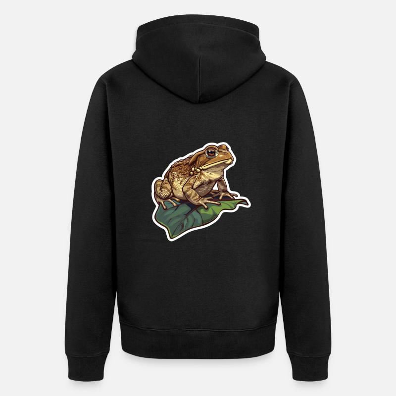 Grenouille crapaud Amphibien - Veste à capuche bio Premium Unisexe - noir