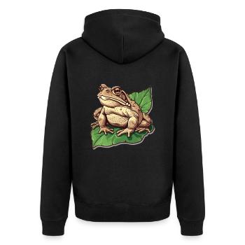 Grenouille crapaud Amphibien - Veste à capuche bio Premium Unisexe - noir - Dos - Nico (187cm)