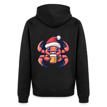 Crab Crab Christmas Beer Funny - Unisex Premium Organic Zip Hoodie - black - Back - Nico (187cm)