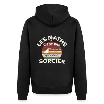 Les maths c est pas sorcier Copy - Veste à capuche bio Premium Unisexe - noir - Dos - Nico (187cm)