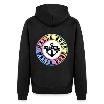 Malle 2025 Team - Unisex Premium Organic Zip Hoodie - black - Back - Nico (187cm)