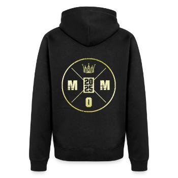 Mom 2025 Maternity Mom - Unisex Premium Organic Zip Hoodie - black - Back - Nico (187cm)