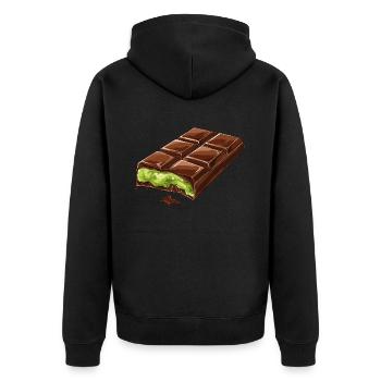 Dubaï Chocolat Pistaches Pistache Crème Chocolat - Veste à capuche bio Premium Unisexe - noir - Dos - Nico (187cm)