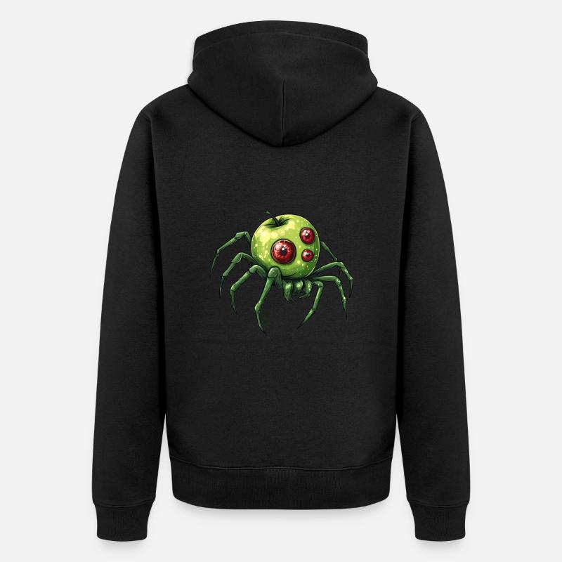 Apfelspinne Apfel Spinne - Unisex Premium Bio Zip Hoodie - Schwarz