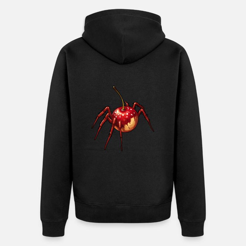 Araignée cerise Araignée cerise - Veste à capuche bio Premium Unisexe - noir