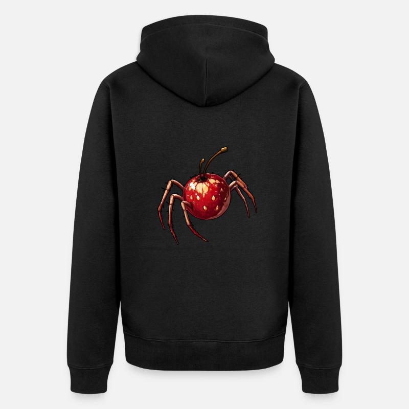 Araignée cerise Araignée cerise - Veste à capuche bio Premium Unisexe - noir