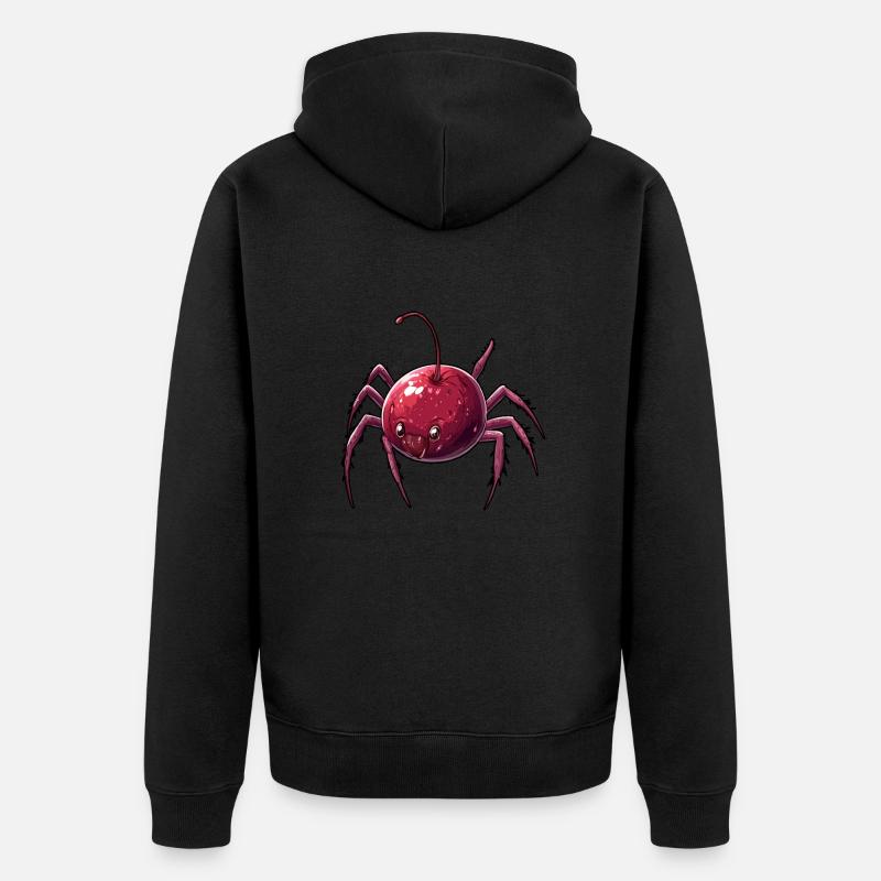 Kirschspinne Kirsche Spinne - Unisex Premium Bio Zip Hoodie - Schwarz