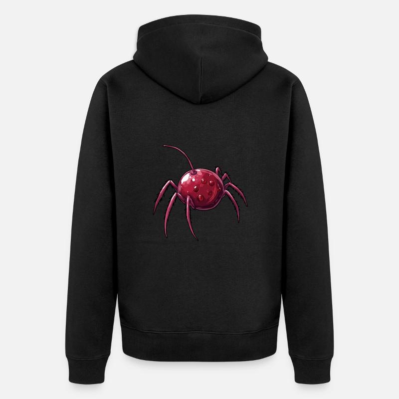 Araignée cerise Araignée cerise - Veste à capuche bio Premium Unisexe - noir