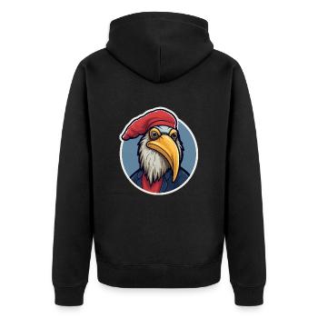 Aigle avec chapeau - Veste à capuche bio Premium Unisexe - noir - Dos - Nico (187cm)
