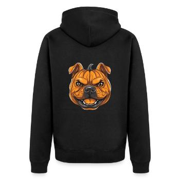Citrouille Chien Halloween Chien Citrouille - Veste à capuche bio Premium Unisexe - noir - Dos - Nico (187cm)