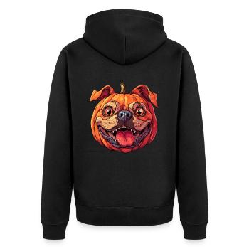 Citrouille Chien Halloween Chien Citrouille - Veste à capuche bio Premium Unisexe - noir - Dos - Nico (187cm)