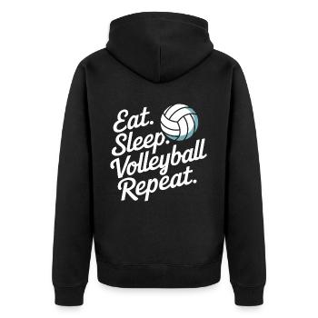 Joueurs de volley-ball Joueurs de beach-volley - Veste à capuche bio Premium Unisexe - noir - Dos - Nico (187cm)