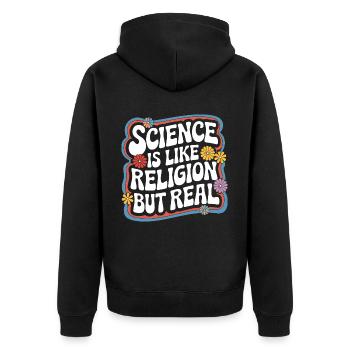 Atheism, Atheist, Anti-Religion, Agnostic - Unisex Premium Organic Zip Hoodie - black - Back - Nico (187cm)