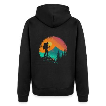 Randonnée Montagne Nature - Veste à capuche bio Premium Unisexe - noir - Dos - Nico (187cm)