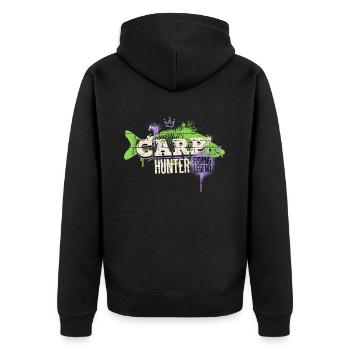 Karpfen Carp Hunter Angeln Angler Fisch Graffiti - Unisex Premium Bio Zip Hoodie - Schwarz - Hinten - Nico (187cm)