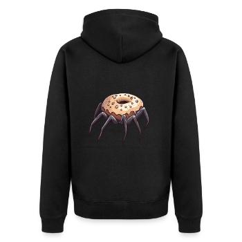 Donut Spider Funny Creative Motif - Unisex Premium Organic Zip Hoodie - black - Back - Nico (187cm)