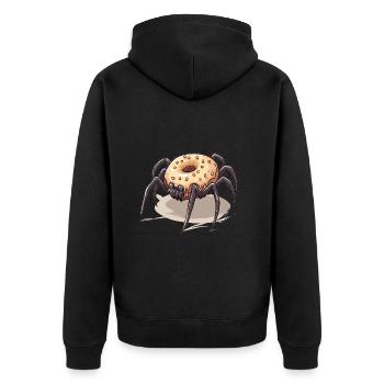 Donut Spider Funny Creative Motif - Unisex Premium Organic Zip Hoodie - black - Back - Nico (187cm)