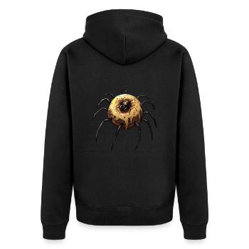 Donut Spider Funny Creative Motif - Unisex Premium Organic Zip Hoodie - black - Back - Nico (187cm)