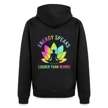 Bouddhisme Zen Méditation Bouddhiste Chakra Namaste - Veste à capuche bio Premium Unisexe - noir - Dos - Nico (187cm)