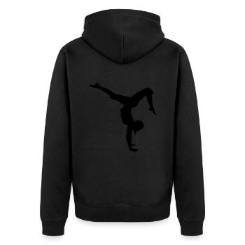 Danseur de gymnastique - Veste à capuche bio Premium Unisexe - noir - Dos - Nico (187cm)