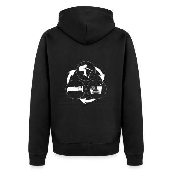 Freestyle Scooter - Unisex Premium Organic Zip Hoodie - black - Back - Nico (187cm)
