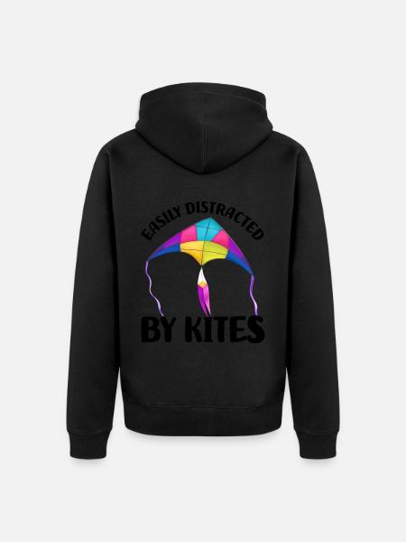 Flying kites - Unisex Premium Organic Zip Hoodie - black