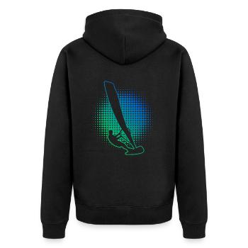 Men's Surfing Windsurfing Surfer Windsurfer - Unisex Premium Organic Zip Hoodie - black - Back - Nico (187cm)