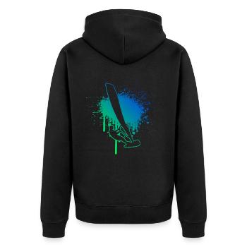 Surfer Surfing Ladies Windsurfing Windsurfer - Unisex Premium Organic Zip Hoodie - black - Back - Nico (187cm)
