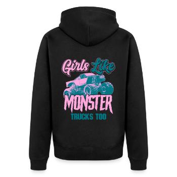 Camion monstre - Veste à capuche bio Premium Unisexe - noir - Dos - Nico (187cm)