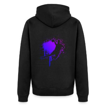 Handballspielen Herren Damen Handballspieler - Unisex Premium Bio Zip Hoodie - Schwarz - Hinten - Nico (187cm)