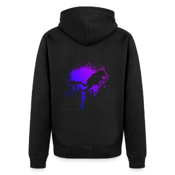 Scuba Diver Scuba Tauchen Herren Diver - Unisex Premium Bio Zip Hoodie - Schwarz - Hinten - Nico (187cm)
