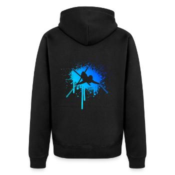 Ski Jumping Slopestyle Freestyle Ski Ski Freestyle - Unisex Premium Bio Zip Hoodie - Schwarz - Hinten - Nico (187cm)