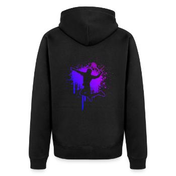 Men's Badminton Women's Badminton Player Squash - Unisex Premium Organic Zip Hoodie - black - Back - Nico (187cm)