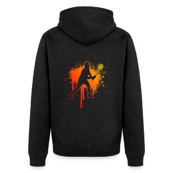 Women's Badminton Badminton Player Squash Men - Unisex Premium Organic Zip Hoodie - black - Back - Nico (187cm)