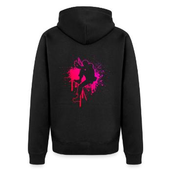 Boulder Herren Bouldern Klettern Climber - Unisex Premium Bio Zip Hoodie - Schwarz - Hinten - Nico (187cm)