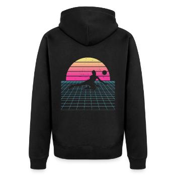 Volley féminin Volleyeur Volleyeur Masculin Volleyeur Volleyeur - Veste à capuche bio Premium Unisexe - noir - Dos - Nico (187cm)