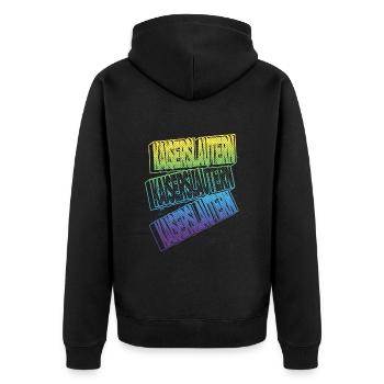 Kaiserslautern Deutschland Stadt Schrift Skyline - Unisex Premium Bio Zip Hoodie - Schwarz - Hinten - Nico (187cm)