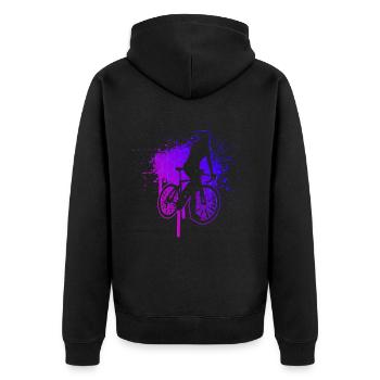 Herren Rennradfahrer Rennradfahren Rennrad - Unisex Premium Bio Zip Hoodie - Schwarz - Hinten - Nico (187cm)