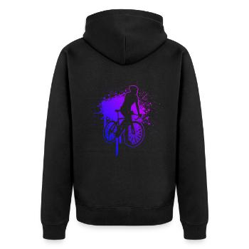 Roadbike Rennradfahren Rennradfahrer Rennrad - Unisex Premium Bio Zip Hoodie - Schwarz - Hinten - Nico (187cm)