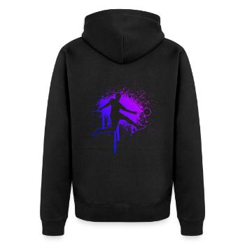 Fussballspieler Fussballer Herren Fussball - Unisex Premium Bio Zip Hoodie - Schwarz - Hinten - Nico (187cm)