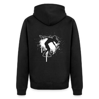 Roller Skating Roller Skating Women Men - Unisex Premium Organic Zip Hoodie - black - Back - Nico (187cm)