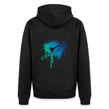 Brass Instrument Men's Brass Band Women - Unisex Premium Organic Zip Hoodie - black - Back - Nico (187cm)