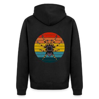 Tarantula Spider Owner Exotic Pet Keeper - Unisex Premium Organic Zip Hoodie - black - Back - Nico (187cm)