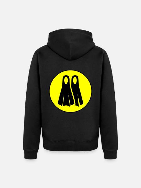 Diving Fin Circle - Unisex Premium Organic Zip Hoodie - black