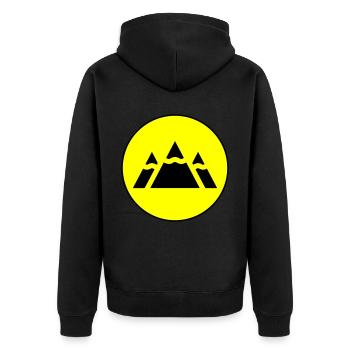 Berge - Unisex Premium Bio Zip Hoodie - Schwarz - Hinten - Nico (187cm)