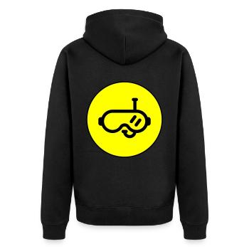 Cercle de lunettes de plongée - Veste à capuche bio Premium Unisexe - noir - Dos - Nico (187cm)