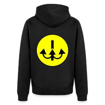 Fishing hook angler icon - Unisex Premium Organic Zip Hoodie - black - Back - Nico (187cm)