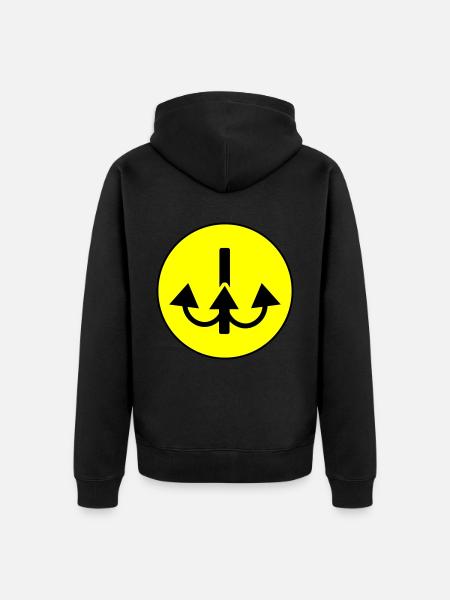 Fishing hook angler icon - Unisex Premium Organic Zip Hoodie - black