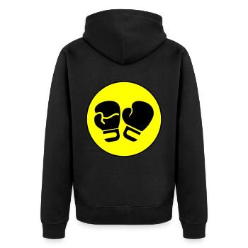 Symbole des gants de boxe - Veste à capuche bio Premium Unisexe - noir - Dos - Nico (187cm)